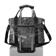 Load image into Gallery viewer, Cresent Paisley Black and White Large Capacity Duffle Bag (Model 1715)