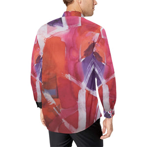 Abstract Circles Men's All Over Print Casual Dress Shirt (Model T61)