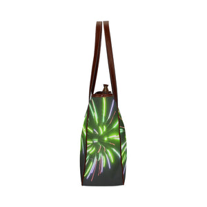 Fireworks Burst Green Classic Tote Bag (Model 1644)