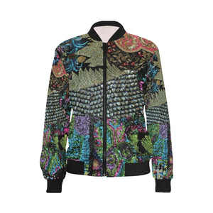 Paisley Power All Over Print Bomber Jacket for Women (Model H36)