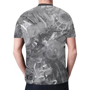 Graffiti Abstract Black and White New All Over Print T-shirt for Men (Model T45)