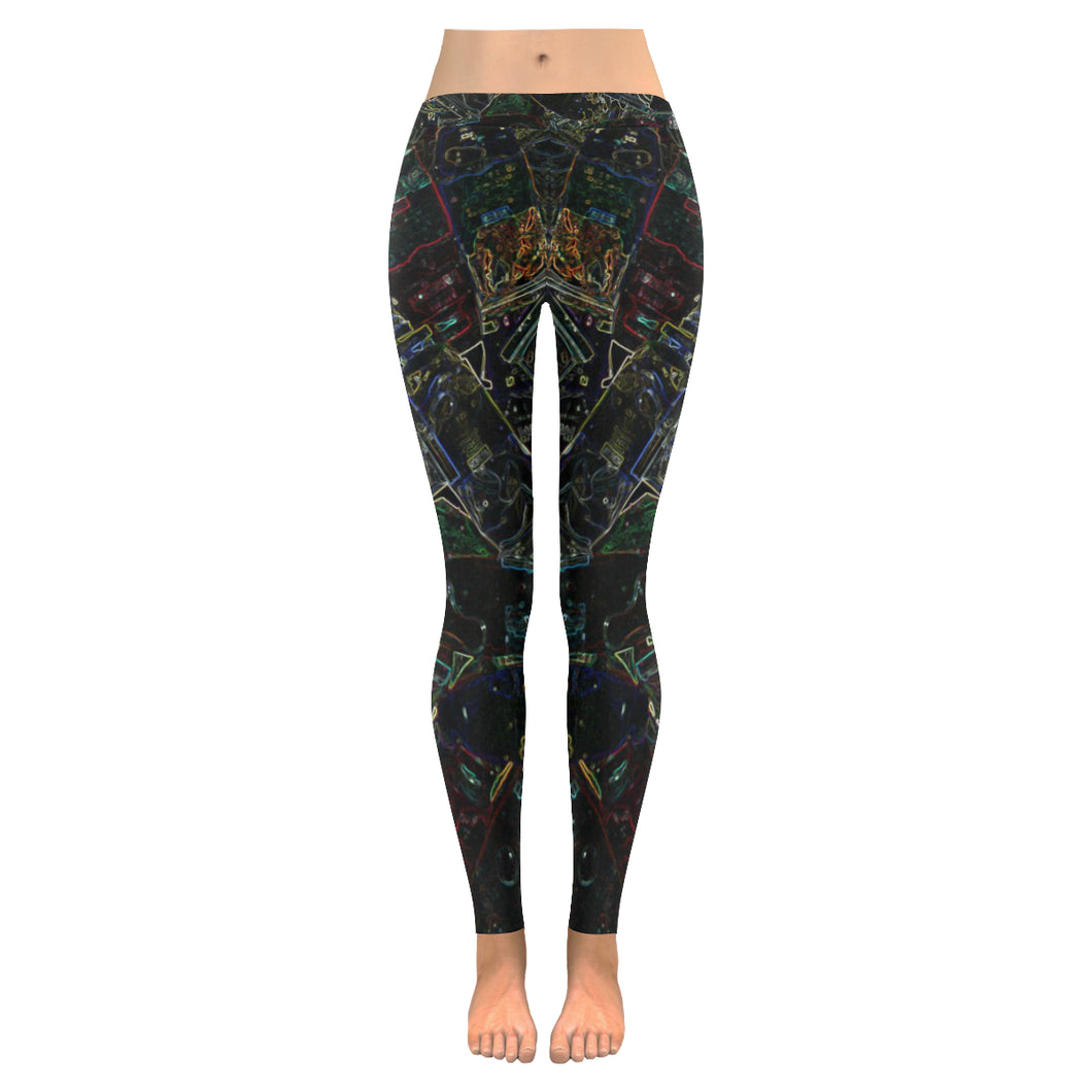 Oil Paints Glowing Low Rise Leggings (Invisible Stitch) (Model L05)