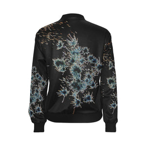 Fireworks Flower Glowing All Over Print Bomber Jacket for Women (Model H36)