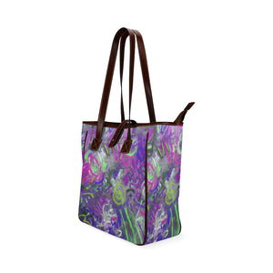 Graffiti Abstract Purple Classic Tote Bag (Model 1644)
