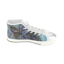 Load image into Gallery viewer, Graffiti Flower Blue Women&#39;s Classic High Top Canvas Shoes (Model 017)