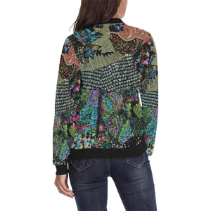 Paisley Power All Over Print Bomber Jacket for Women (Model H36)
