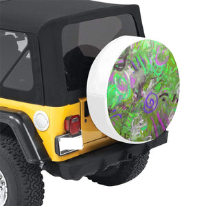 Graffiti Abstract Green 32 Inch Spare Tire Cover