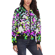 Load image into Gallery viewer, Holiday Paisley Purple Mosaic All Over Print Bomber Jacket for Women (Model H36)