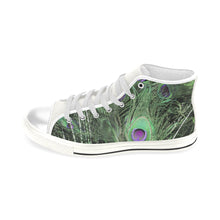 Load image into Gallery viewer, Peacock Feathers Green Men’s Classic High Top Canvas Shoes (Model 017)
