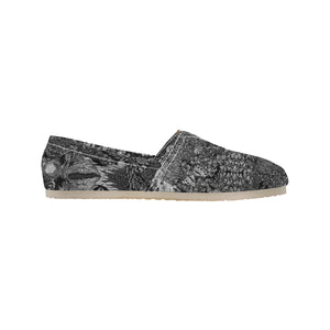 Paisley Matters Black and White Unisex Classic Canvas Slip-On (Model 1206)