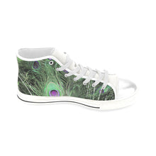 Load image into Gallery viewer, Peacock Feathers Green Men’s Classic High Top Canvas Shoes (Model 017)