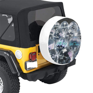 Painted Skulls Negative 32 Inch Spare Tire Cover