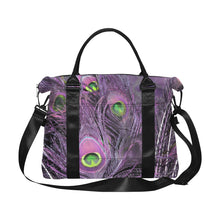 Load image into Gallery viewer, Peacock Feathers Purple Large Capacity Duffle Bag (Model 1715)