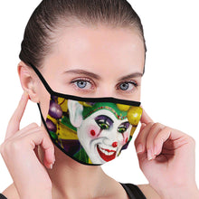 Load image into Gallery viewer, Mardi Gras Joker Mouth Mask (2 Filters Included)