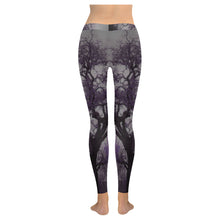 Load image into Gallery viewer, Spooky Tree Purple Low Rise Leggings (Invisible Stitch) (Model L05)