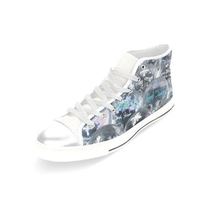 Painted Skulls Negative Women's Classic High Top Canvas Shoes (Model 017)