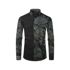 Spooky Tree Glowing Men's All Over Print Casual Dress Shirt (Model T61)
