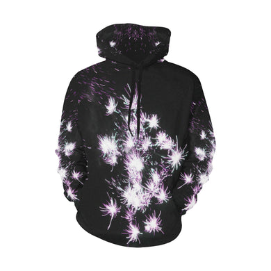 Fireworks Flower Purple All Over Print Hoodie for Women (USA Size) (Model H13)