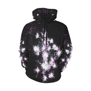 Fireworks Flower Purple All Over Print Hoodie for Women (USA Size) (Model H13)