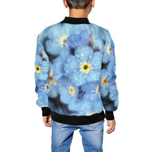 Load image into Gallery viewer, Forget Me Not Flower Kids&#39; All Over Print Bomber Jacket (Model H40)