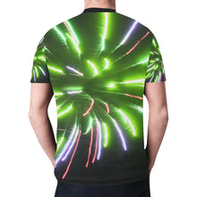 Load image into Gallery viewer, Fireworks Burst Green New All Over Print T-shirt for Men (Model T45)