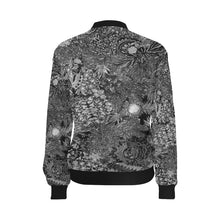 Load image into Gallery viewer, Fun and Fancy Paisley Black and White All Over Print Bomber Jacket for Women (Model H36)