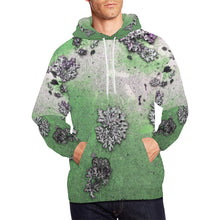 Load image into Gallery viewer, Patches of Moss Green All Over Print Hoodie for Men/Large Size (USA Size) (Model H13)