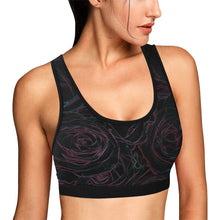 Load image into Gallery viewer, Rose Bouquet Flower Glowing Women&#39;s All Over Print Sports Bra (Model T52)