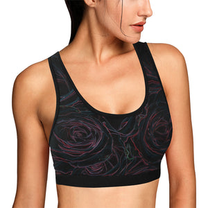 Rose Bouquet Flower Glowing Women's All Over Print Sports Bra (Model T52)
