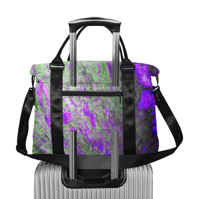 Marbled Abstract Purple Large Capacity Duffle Bag (Model 1715)