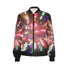 Load image into Gallery viewer, Fireworks Burst Mosaic All Over Print Bomber Jacket for Women (Model H36)