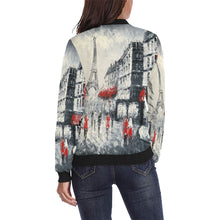 Load image into Gallery viewer, Paris Eiffel Tower All Over Print Bomber Jacket for Women (Model H36)