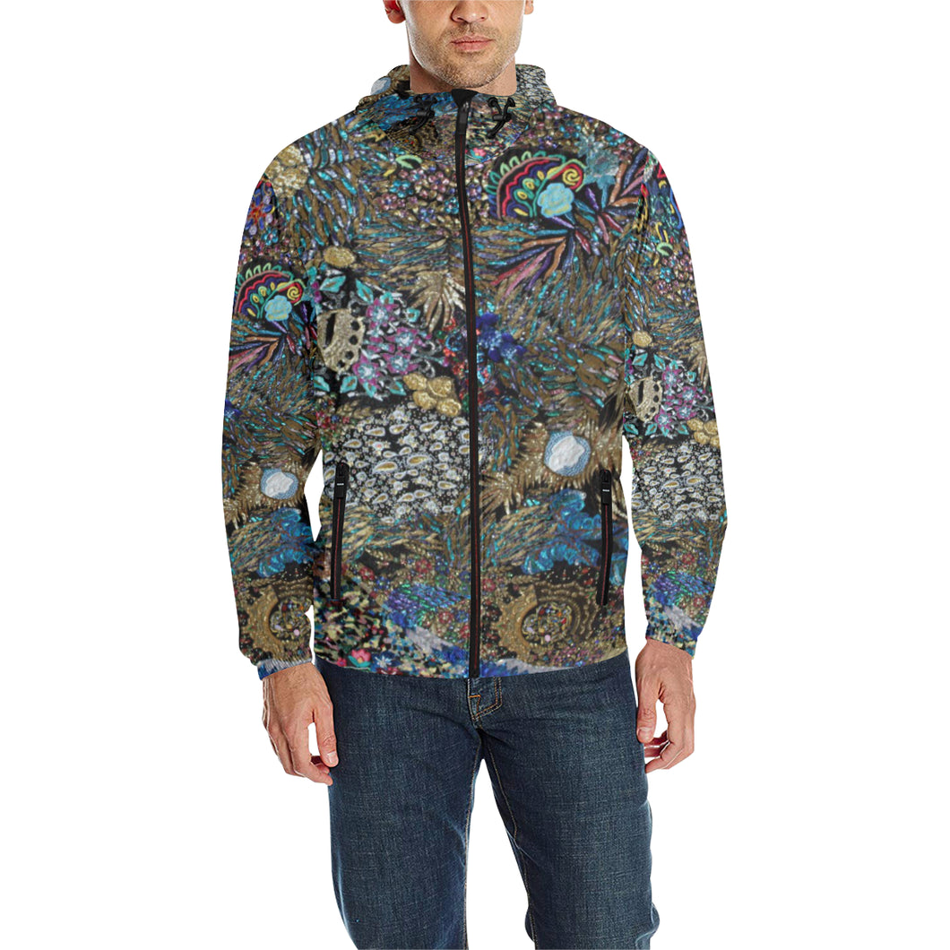 Fun and Fancy Paisley All Over Print Quilted Windbreaker for Men (Model H35)