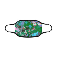 Load image into Gallery viewer, Abstract Squares Blue Mouth Mask in One Piece (2 Filters Included) (Model M02)