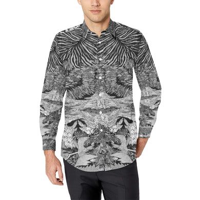 Pleasantly Paisley Black and White Men's All Over Print Casual Dress Shirt (Model T61)