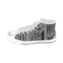 Load image into Gallery viewer, Surfboards Black and White Men’s Classic High Top Canvas Shoes (Model 017)