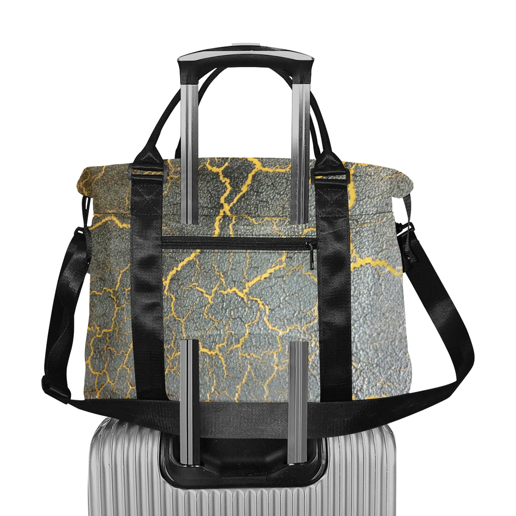 Crackling Yellow Large Capacity Duffle Bag (Model 1715)