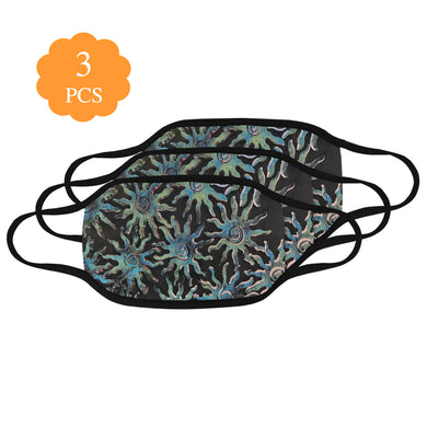 Sunny Turquoise Mouth Mask (Pack of 3)
