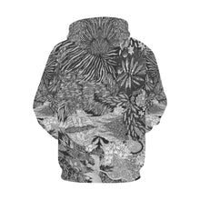 Load image into Gallery viewer, Pleasantly Paisley Black and White All Over Print Hoodie for Men/Large Size (USA Size) (Model H13)