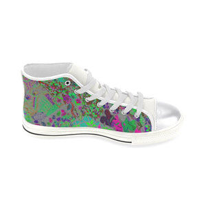 Holiday Paisley Aqua Women's Classic High Top Canvas Shoes (Model 017)