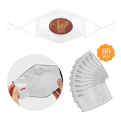 0511-Suite100-EMBROIDERY-logo-051511-e152452720264 3D Mouth Mask with Drawstring (60 Filters Included) (Model M04) (Non-medical Products)