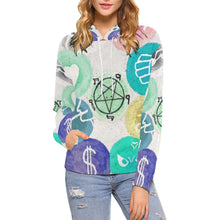 Load image into Gallery viewer, Dante&#39;s Inferno Negative All Over Print Hoodie for Women (USA Size) (Model H13)