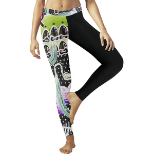 Complex Graffiti Reverse Low Rise Leggings (Invisible Stitch) (Model L05)