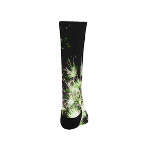 Fireworks Flowers Green Trouser Socks (For Men)