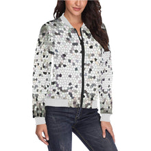 Load image into Gallery viewer, Crackle Mosaic All Over Print Bomber Jacket for Women (Model H36)