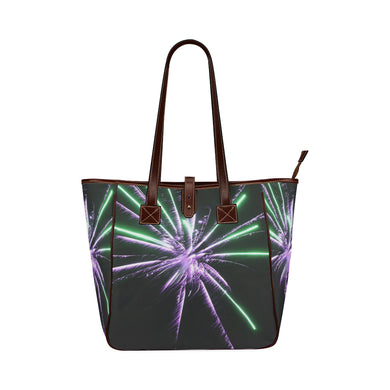 Fireworks Star Purple Classic Tote Bag (Model 1644)