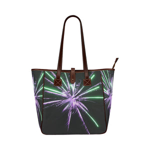 Fireworks Star Purple Classic Tote Bag (Model 1644)