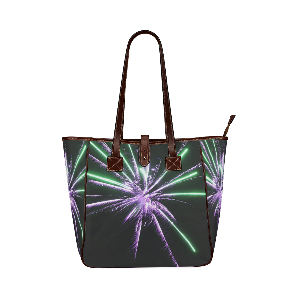 Fireworks Star Purple Classic Tote Bag (Model 1644)