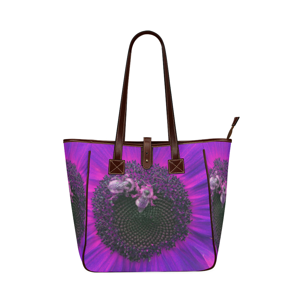 Busy Bee Sunflower Purple Classic Tote Bag (Model 1644)
