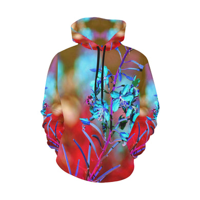 Fireweed Flower Blue All Over Print Hoodie for Women (USA Size) (Model H13)